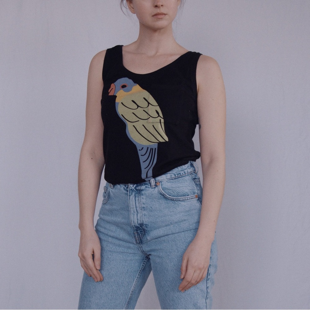 Parrot Bird Graphic Print Tank Top T - Picture 2 of 7